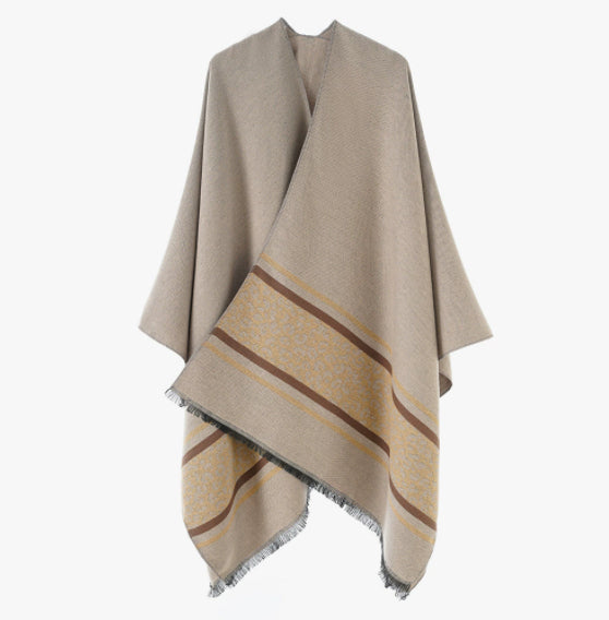 Women's Jacquard Silver Silk Shawl