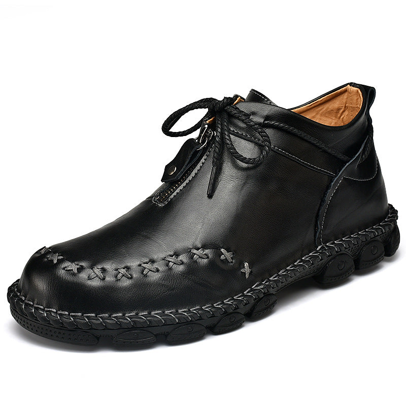 Men's Leather High Top Ankle Boots Comfortable Casual Shoes