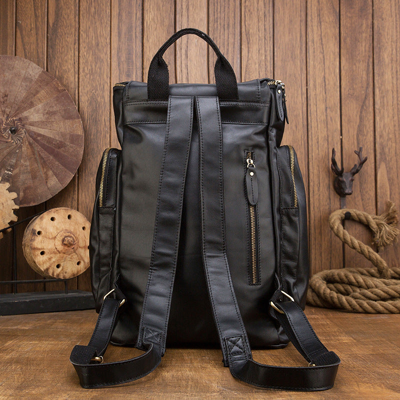 Handmade Genuine Leather British Style Large Capacity Men's Backpack Retro