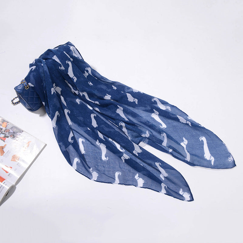 Puppy printed pattern beach sunscreen scarf