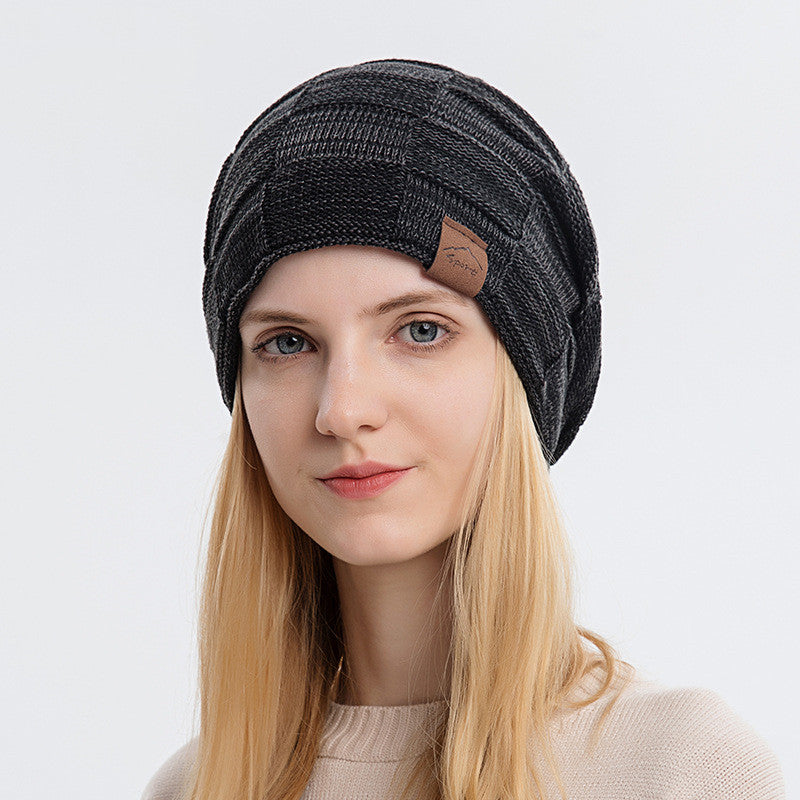 Fleece Mixed Color Versatile Knitted Hat For Warmth