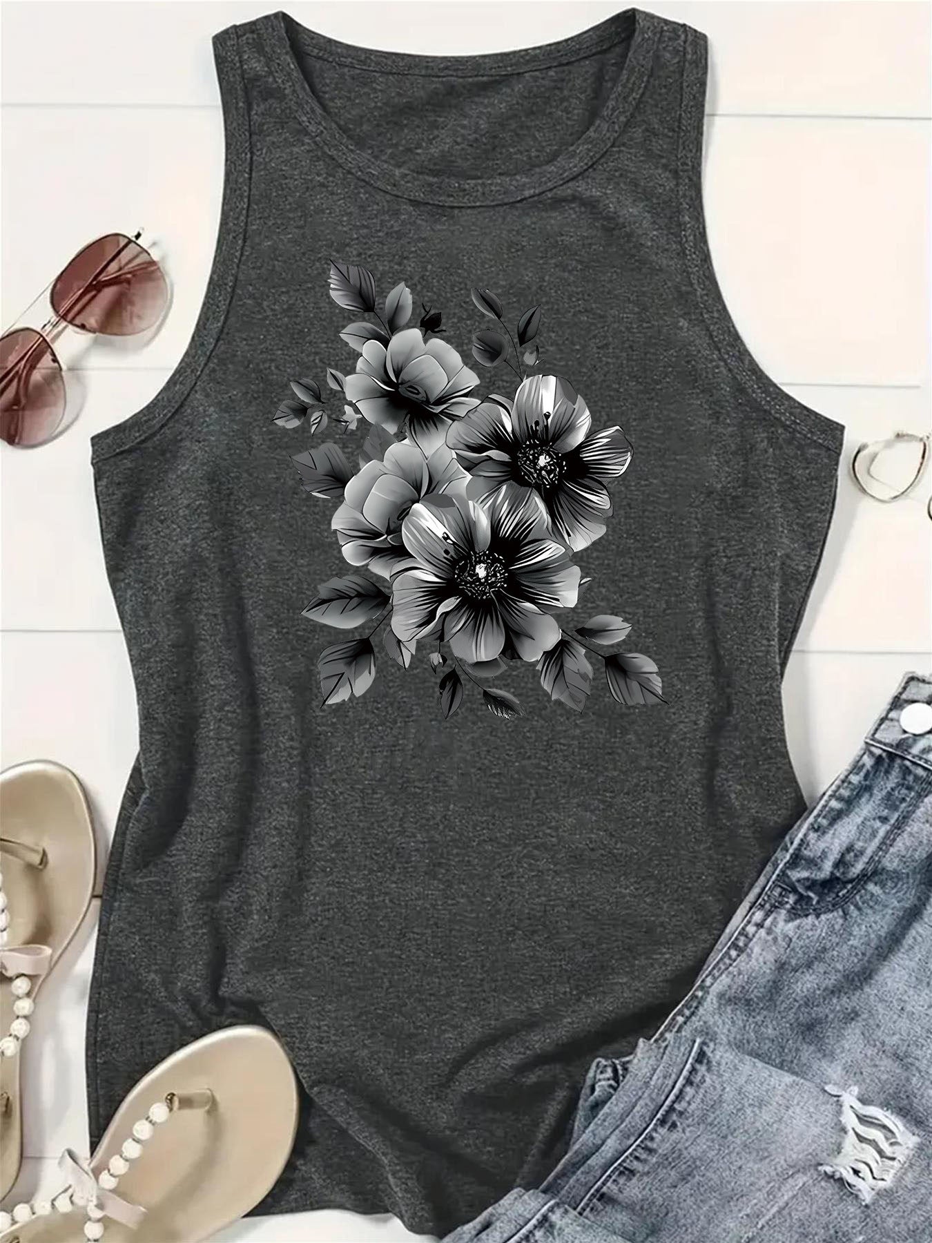 Soft And Comfortable Womens Vest With Floral Design