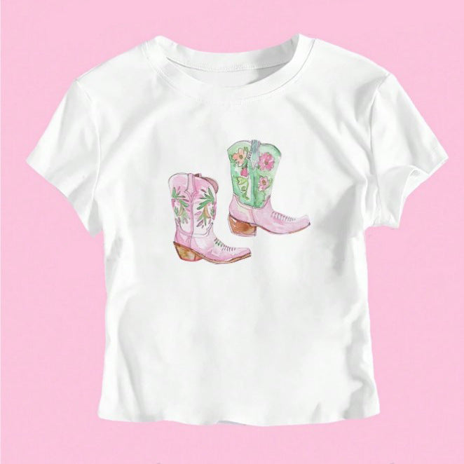 INS personlighed street bogstavtryk kort mavelamelig kortærmet T-shirt