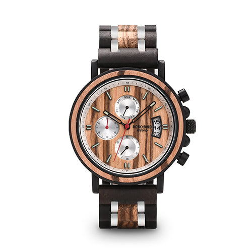 Multifunctional solid wood watch