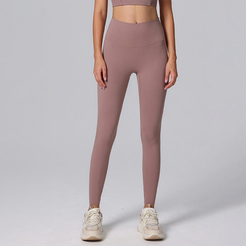 New Nude-Look Lycra Yoga Pants Womens High-Waist Butt-Lifting Base-Layer Leggings