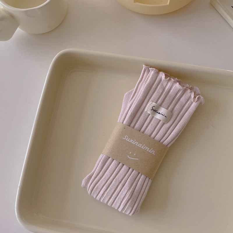 Wooden Ear Socks Vertical Stripe Cotton