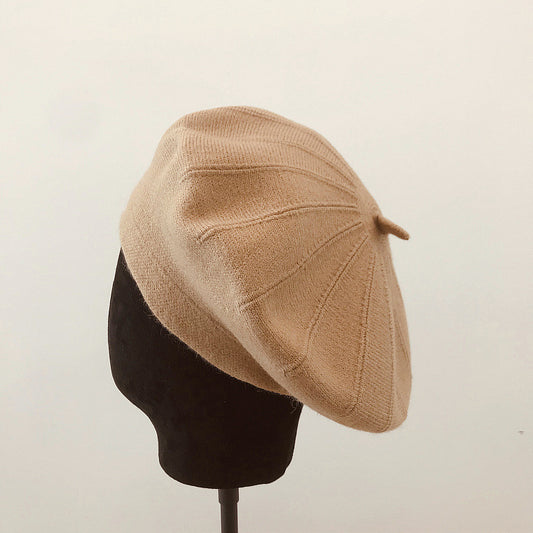 Japanese Temperament Retro Casual Pumpkin Pattern Knitted Beret