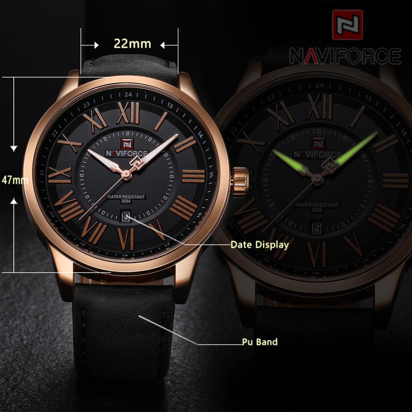 Waterproof Belt Watch Roman Calendar