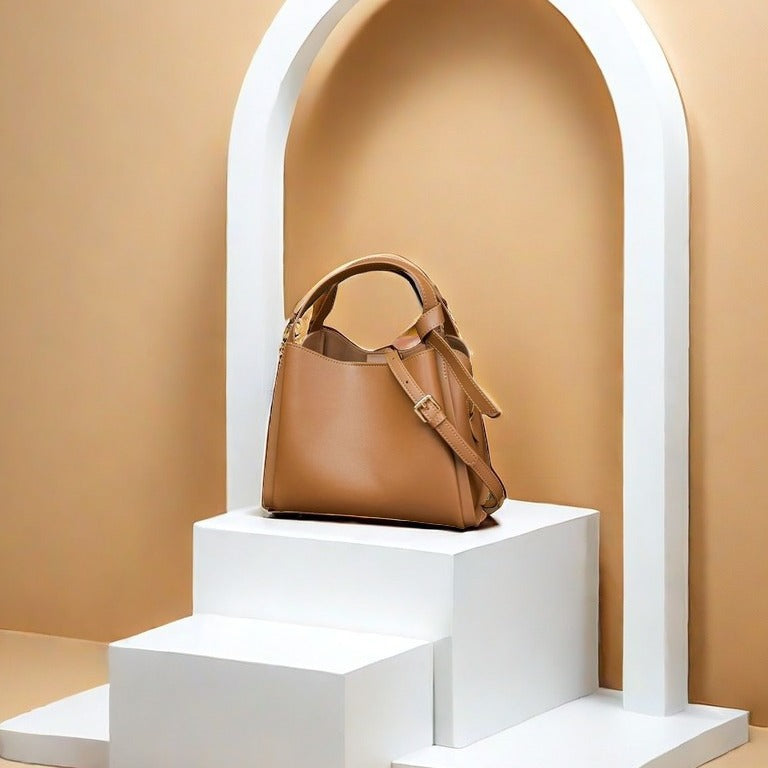 Alsidig Taske Kvinder Blødt Koskind Temperament Pendler Crossbody Bærbar