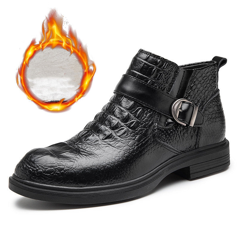mønstrede høje business casual lædersko