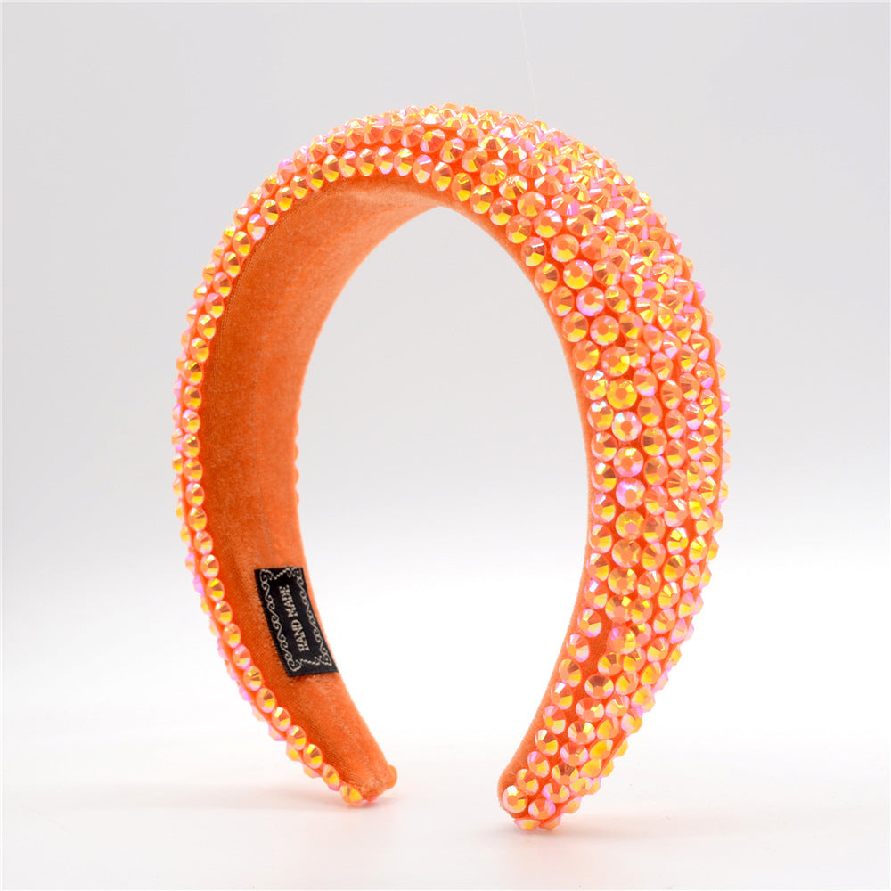 Baroque Hairband Wide Edge Diamond Hairband
