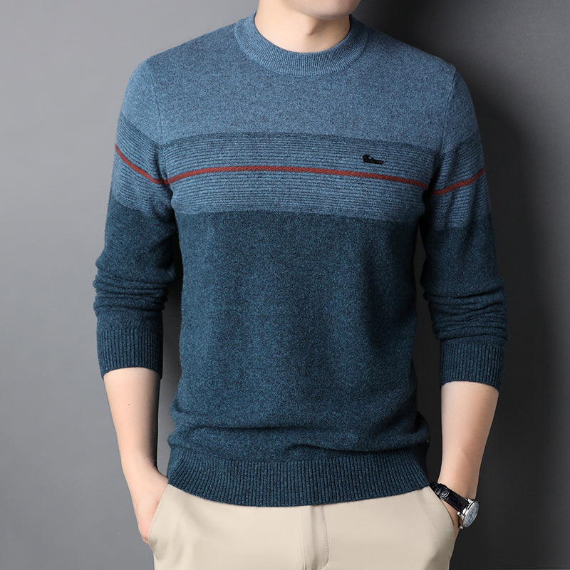 Men's Pure Wool Sweater Crewneck Knitted Sweater