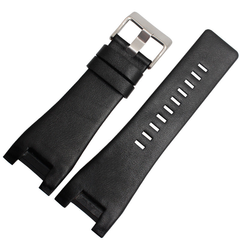 Lychee-grain cowhide notch plain strap
