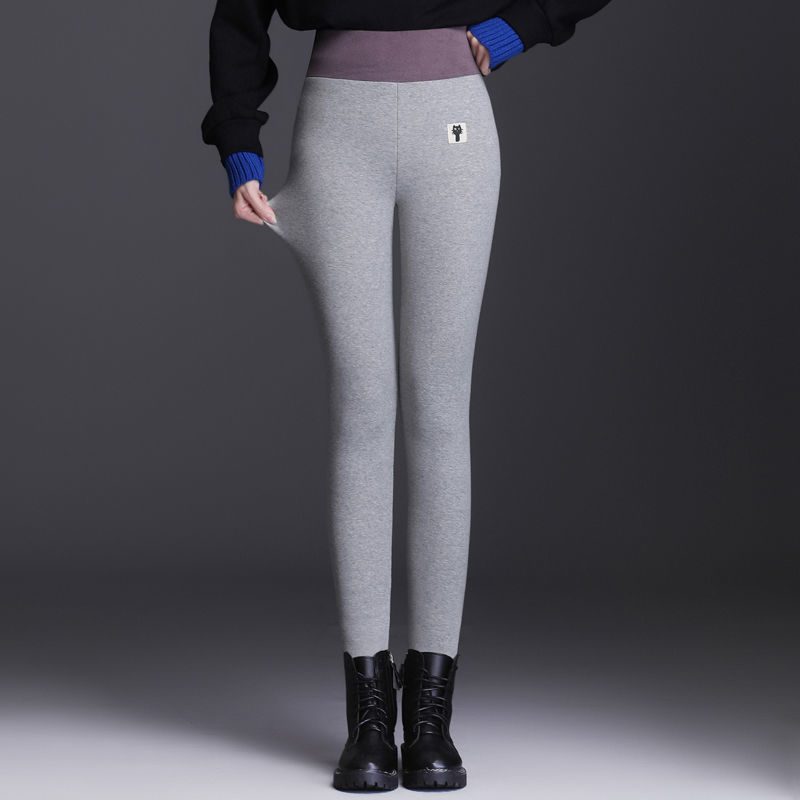 Women's plush thick lamb velvet foot pants