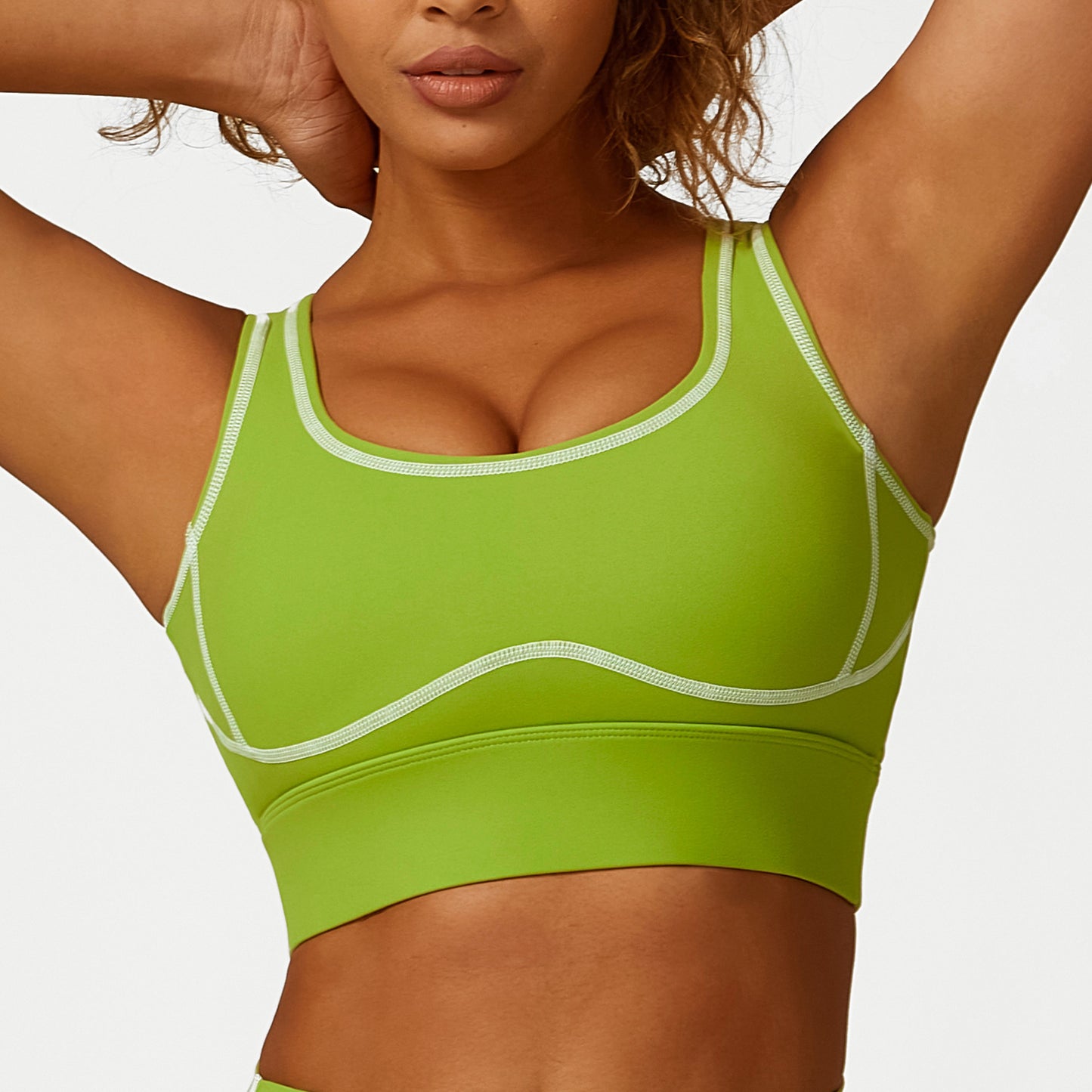 High Waist Hip Lift No Embarrassment Line Stretch Leggings Sports Back Shaping Bra