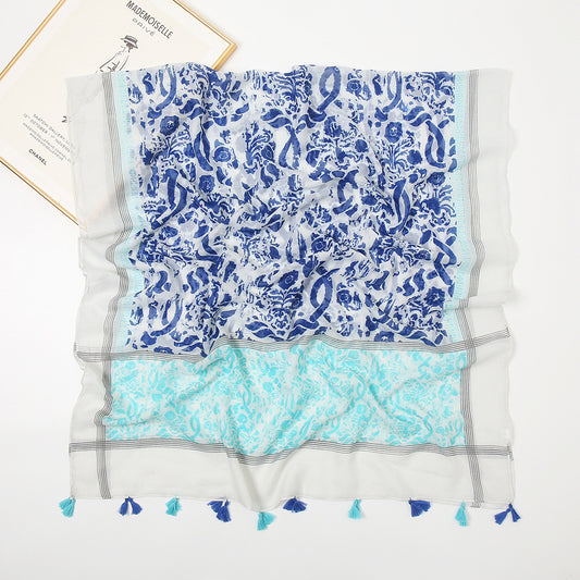 Fresh And Breathable Cotton And Linen Silk Scarf