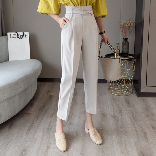 Flower Bud High Waist Cropped Feet Pants