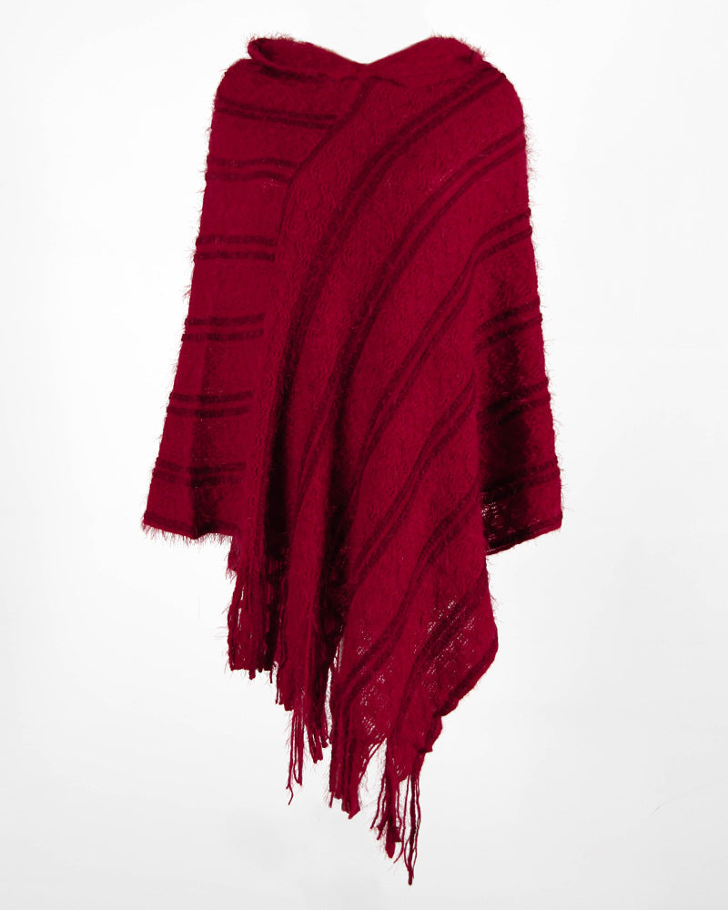 Hooded cape tassel cloak