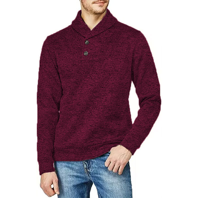 Herre Halvkardigan Løs Fritidspullover Tynd Fløjlsweater