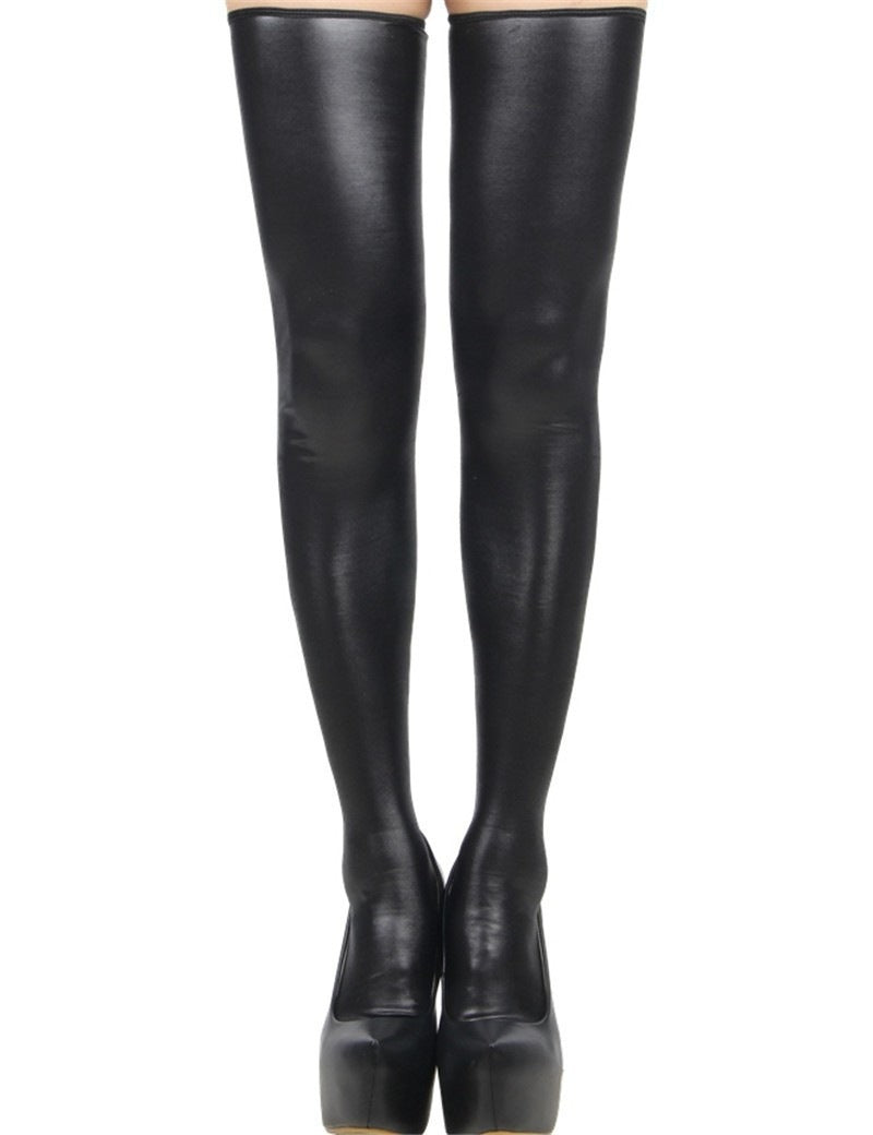 High-top decorative leather socks