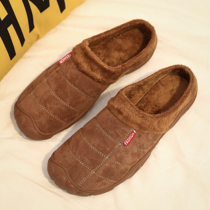 Bag heel semi-drag cotton shoes