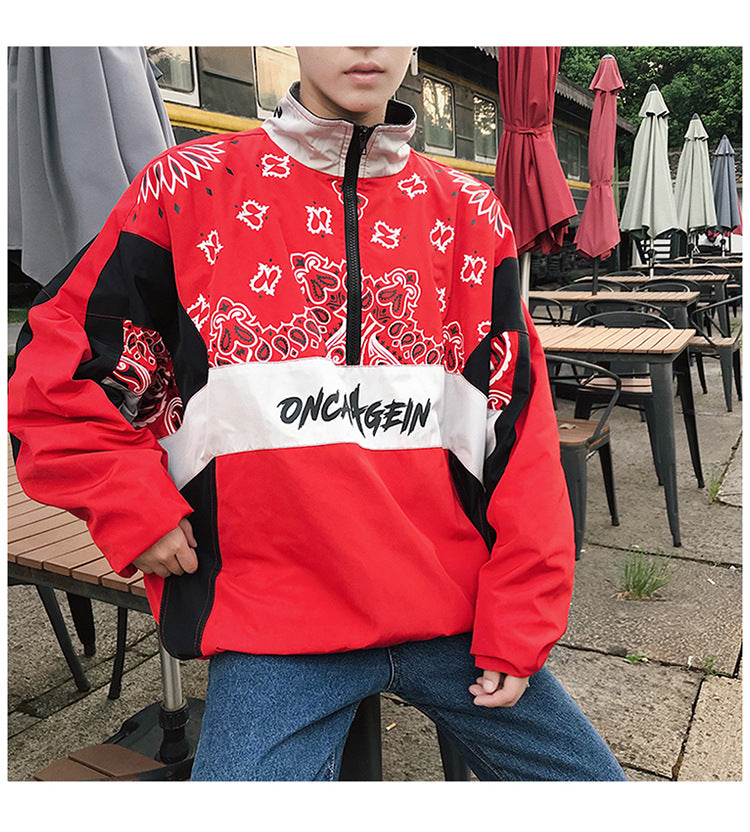Retro street hip hop track jacket