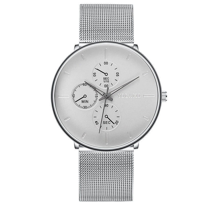Fashionable ultra-thin mesh belt men's watch
