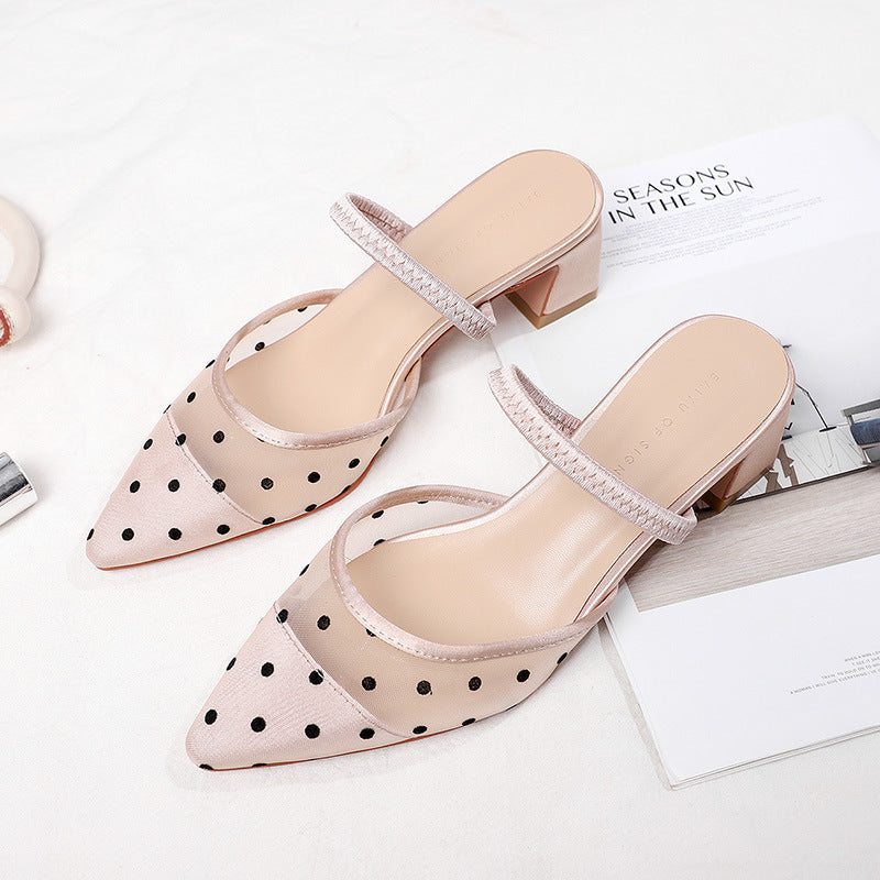 Women's high-heeled pointed sandals with transparent sandals