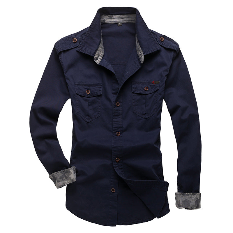 Men's Shirt Korean Cotton Men's Slim Long Sleeve Shirt