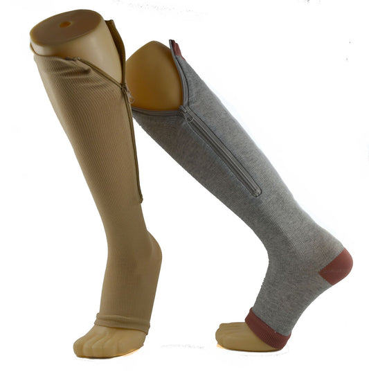 Zipper pressure socks