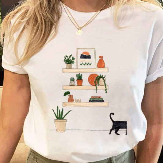 Street Hip Hop Women's Plus Size Short Sleeved T Shirt