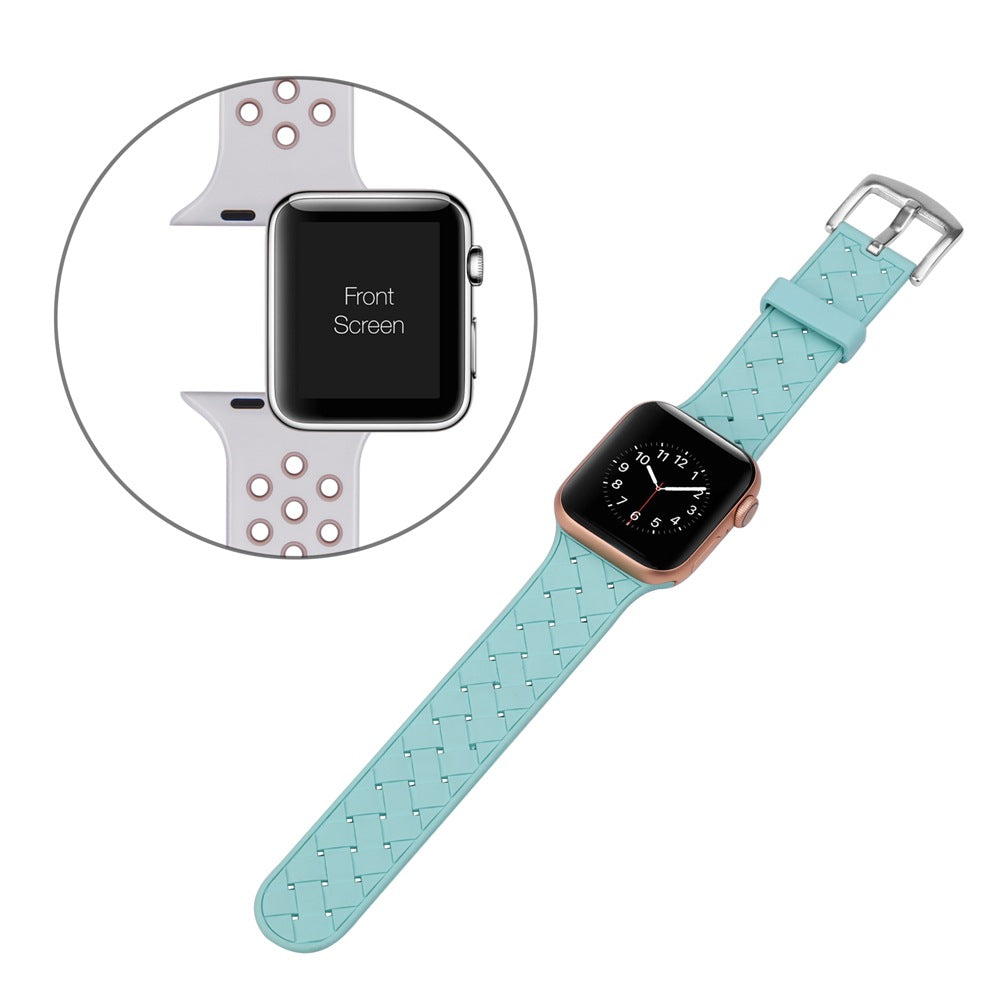 Watch Square Buckle Woven Silicone Strap