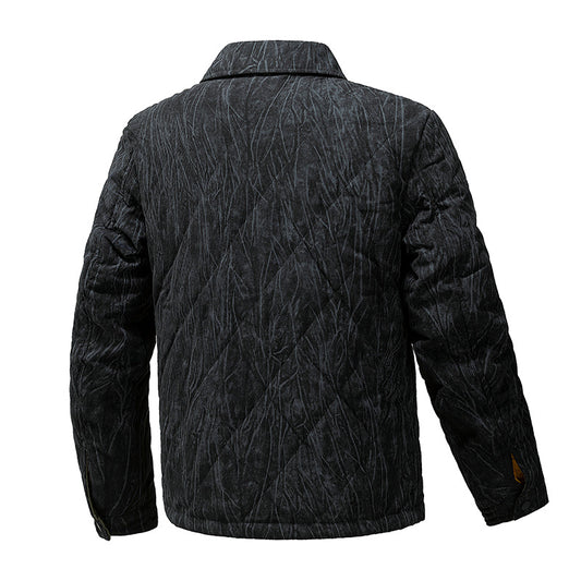 Retro Tie-Dye Reversible Casual Collared Trendy Warm Jacket