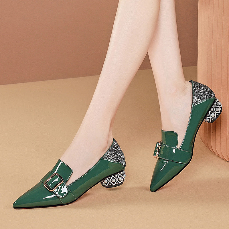Women's Leather Plus Size Grete Mid-Heel Women's Shoes
