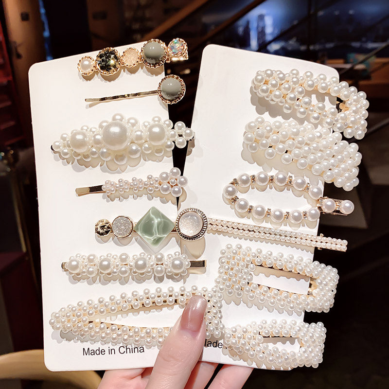 Pearl hairpin rhinestone hairpin