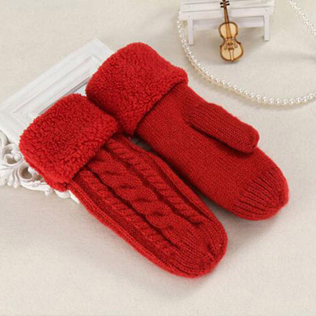Mohair Twisted And Plush Warm Single Finger Gloves