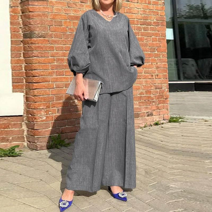 Casual Loose-Fit Fashionable 2-Piece Pants Set