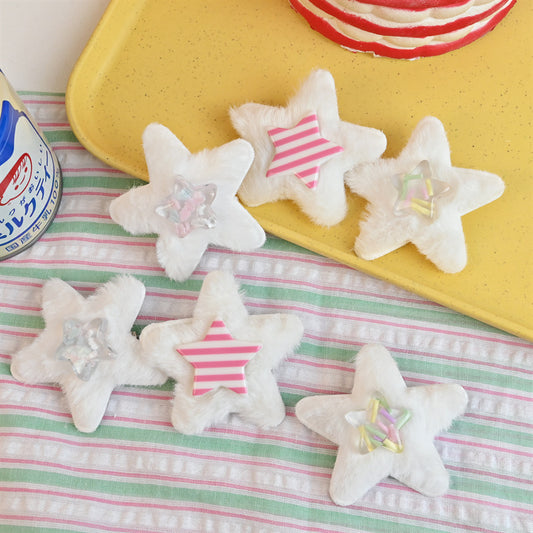 Plush Five-pointed Star Bangs Hairpin