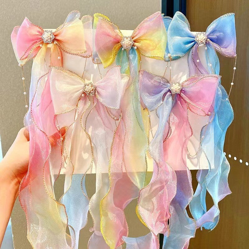 Female Sweet Desire Mesh Bow Hair Clip