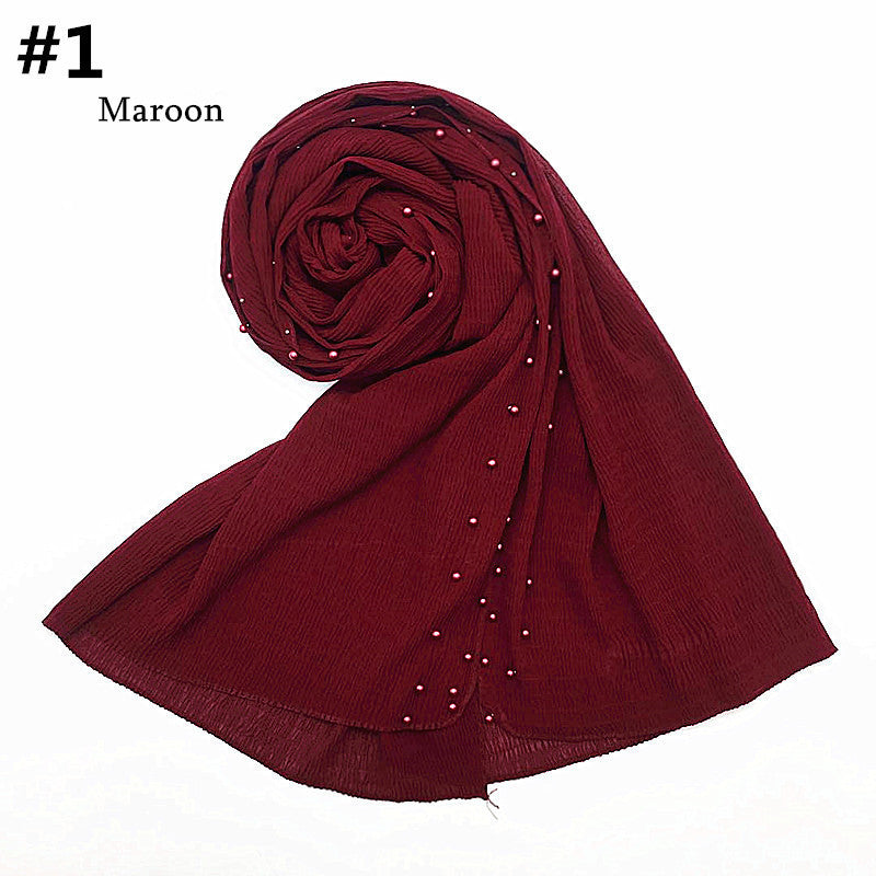 Full pleated pin bead scarf