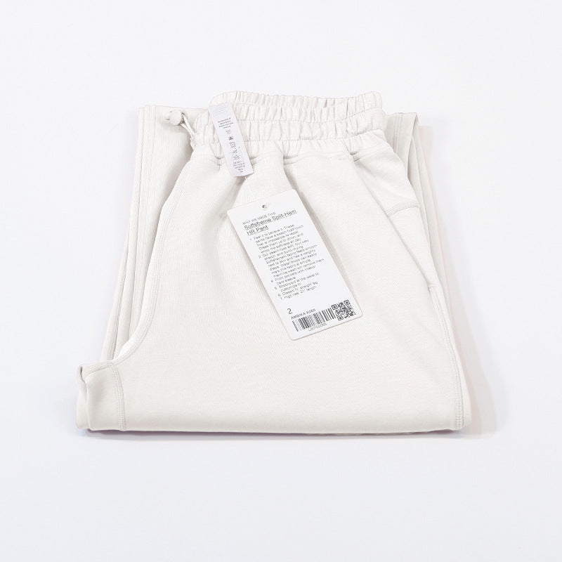 Yoga Clothes Draping Slit Pants Wide Leg Straight High Elastic Trousers