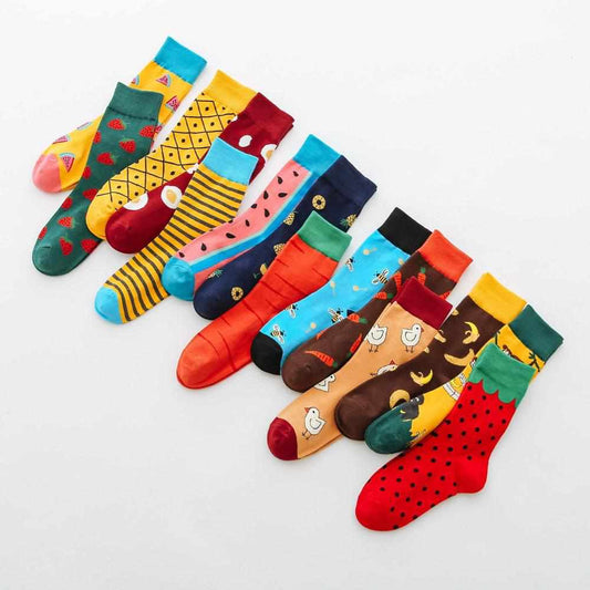 Fruit tube women's socks Jacquard cartoon Japanese women's socks