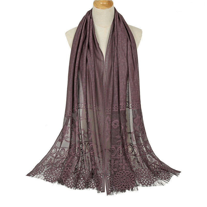 Solid color hollow scarf