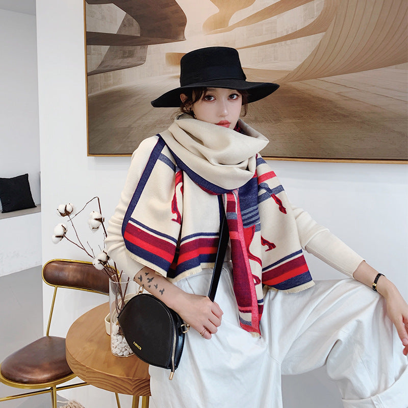 Warm imitation cashmere collar