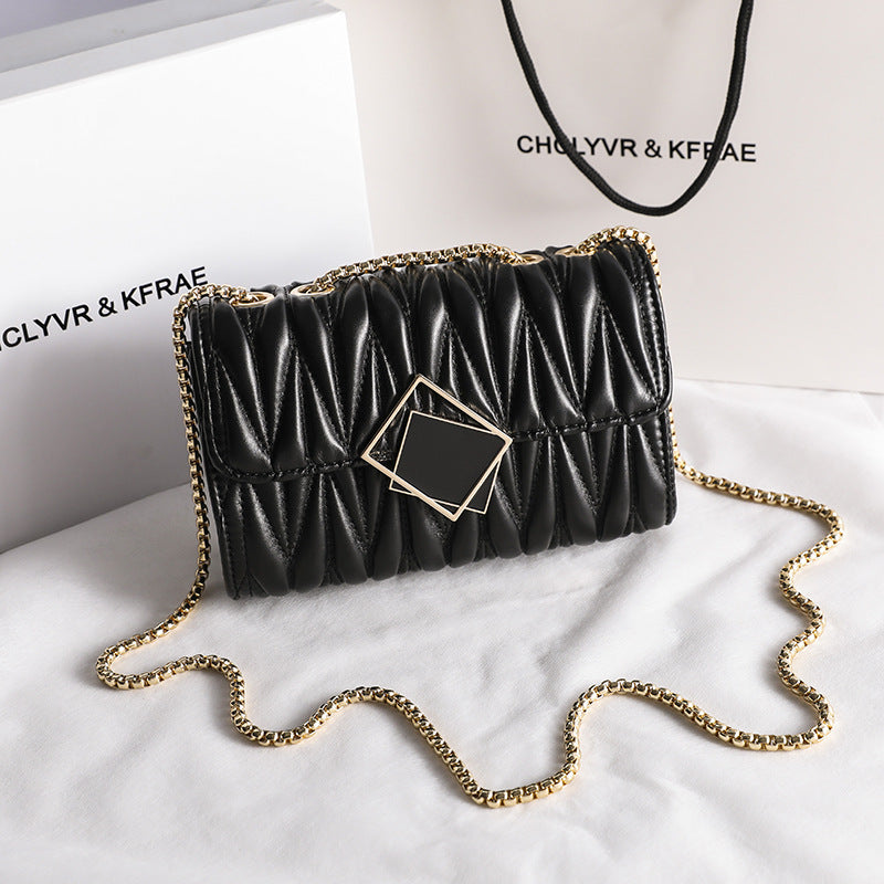 Women's Single Shoulder Crossbody Pleated Chain Bag