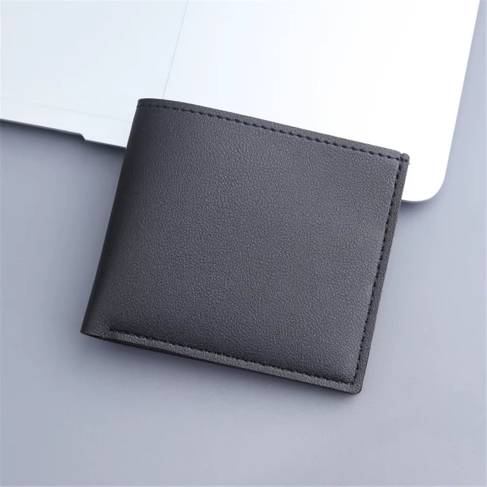New Men'S Wallet Short Wallet Men'S Youth Fashion Thin Multi Card Large Capacity Horizontal Business Soft Leather Wallet