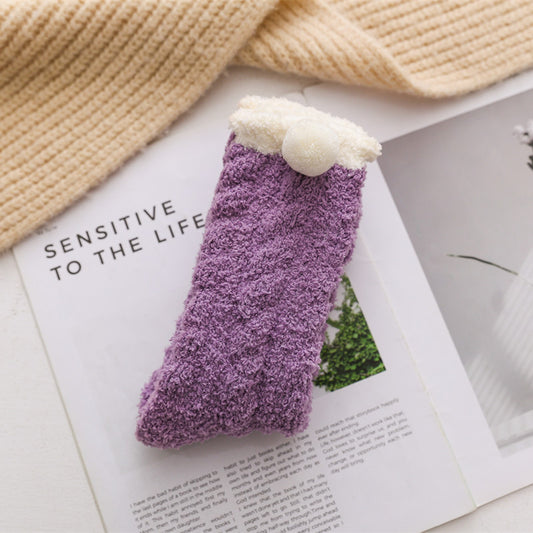 Autumn And Winter Coral Velvet Floor Socks