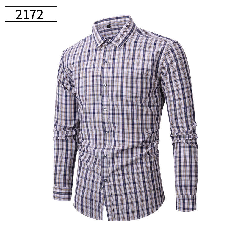 Men's Thin Flowy Plaid Shirts For Summer And Autumn