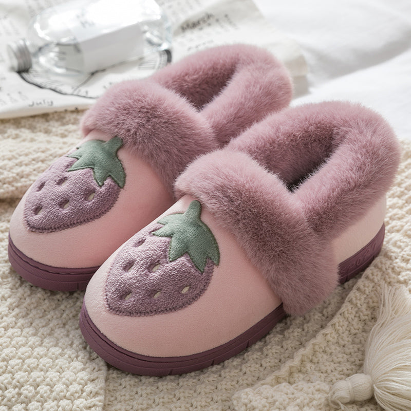 Home winter cute bag with cotton slippers