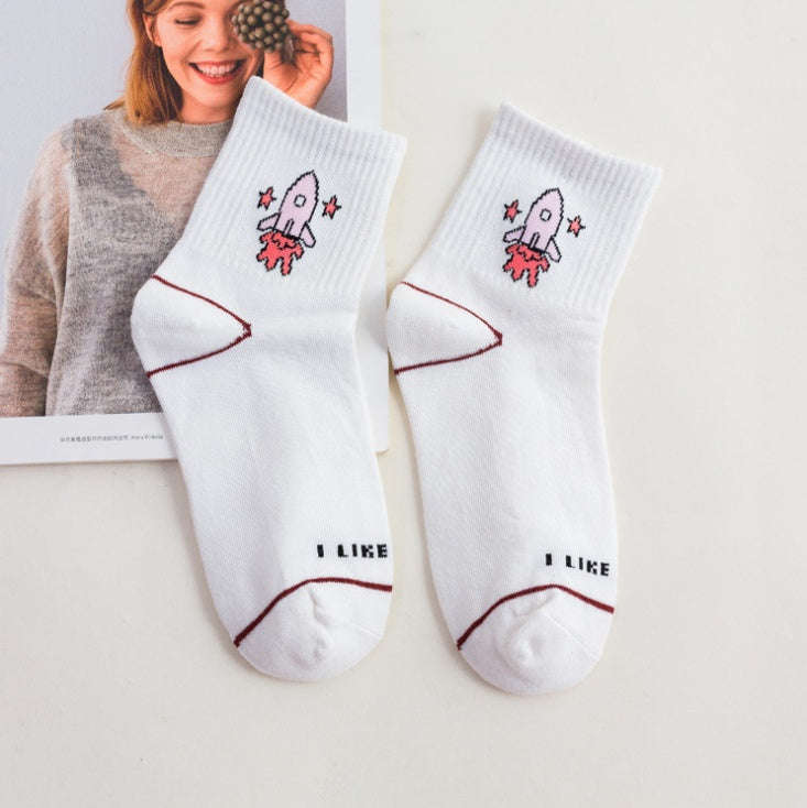 Fruit cartoon tube socks